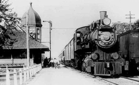 PM Lake Odessa MI depot and train